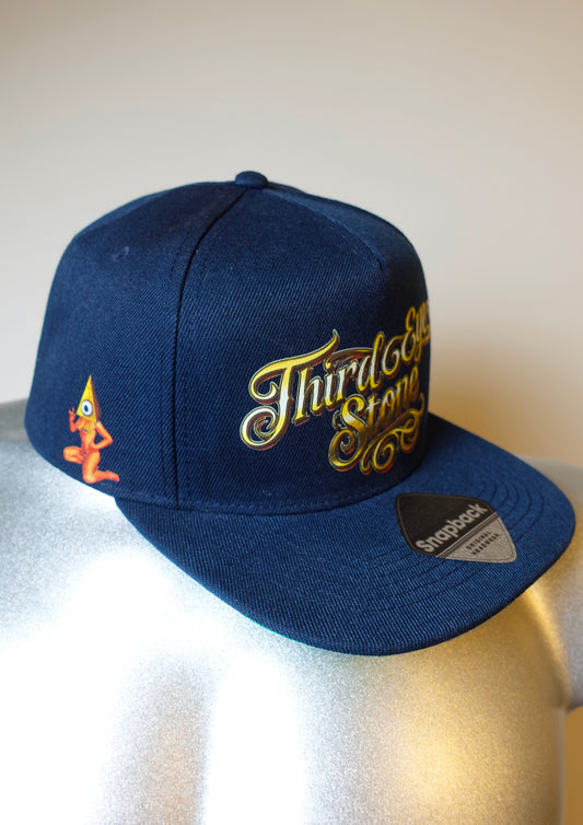 Casquette à visière plate bleue marine