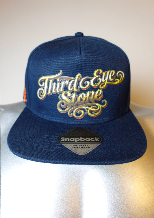 Casquette à visière plate bleue marine